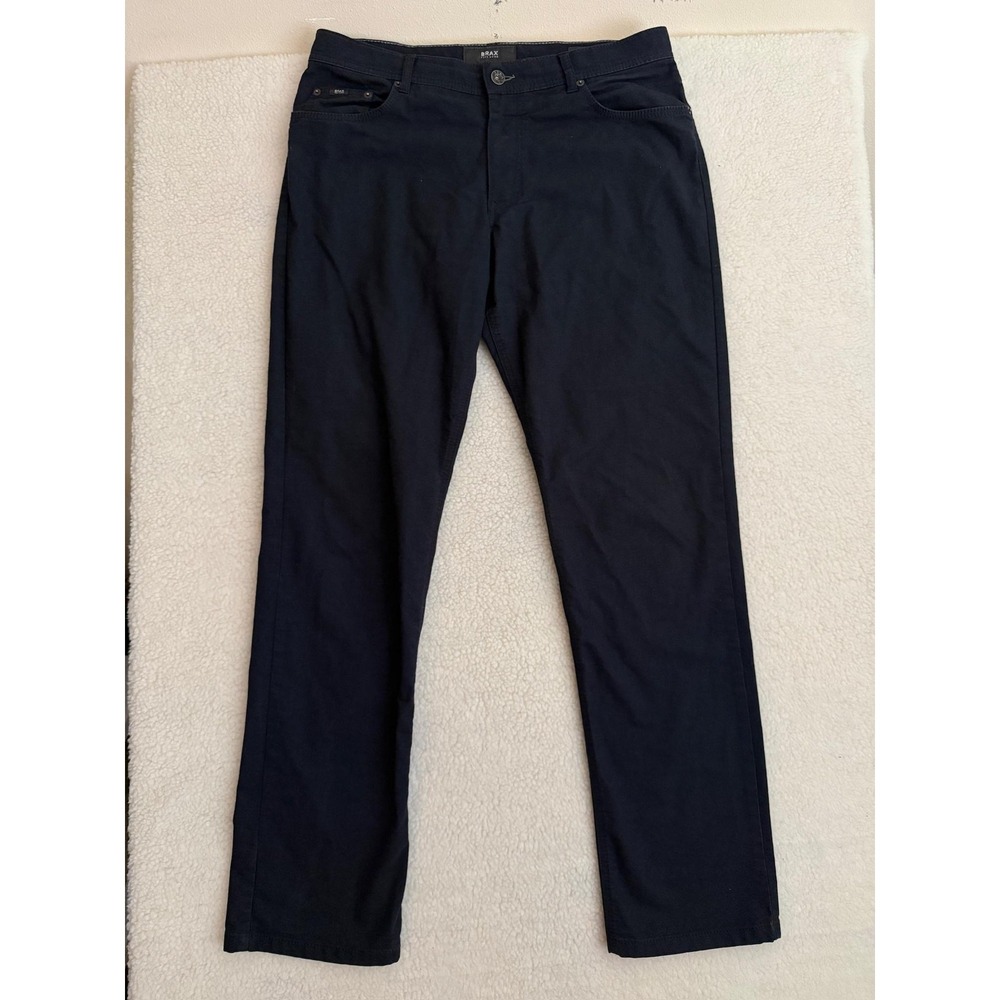 Brax Cooper Fancy Mens 36x34 Blue Regular Straight Stretch Jeans 87-6267/22